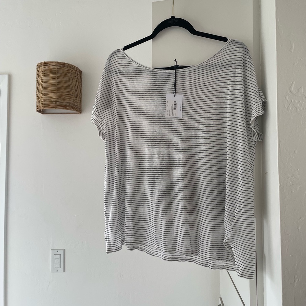 Hatch Black and White Striped Blouse